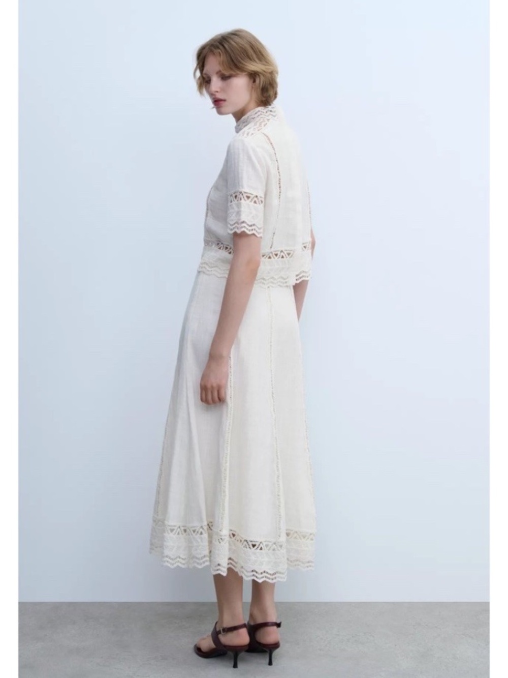 SET OF ZARA OUTFIT $79 SHIRT AND $119 SKIRT CROCHET ZW COLLECTION ECRU - Picture 5 of 12